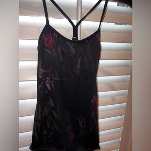Black Floral Lululemon tank